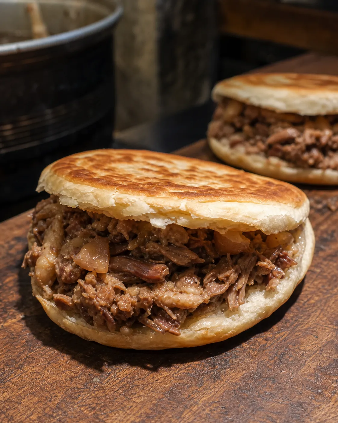 Xi’an roujiamo filled with slow-stewed pork
